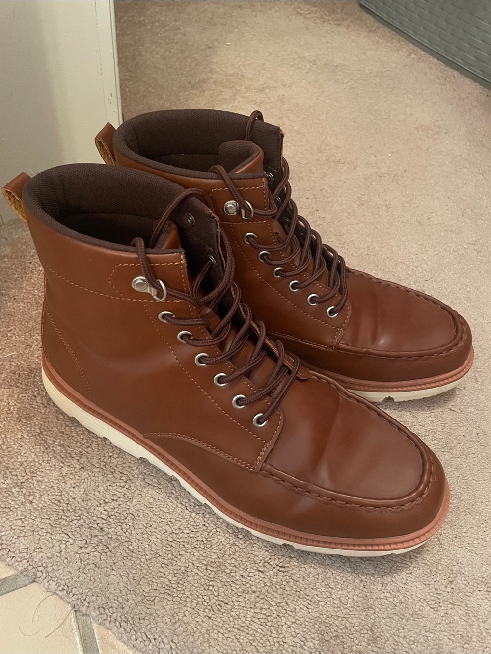Men's Brown Leather Chukka Work Boots